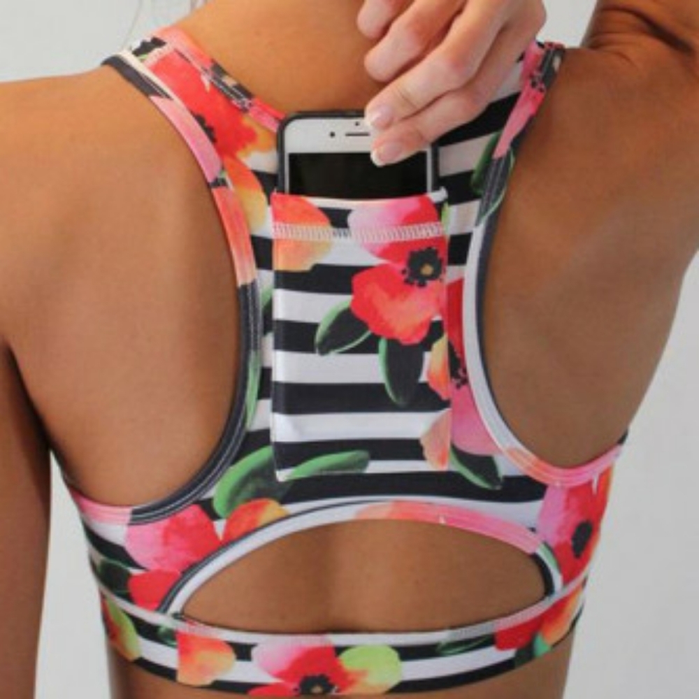 New 2 Pack Back Pocket Sport Bra